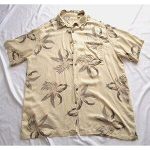 Men Carribbean 100% Rayon Palm Leaf Print Short Sleeve Shirt Sz 2XT (MT451)